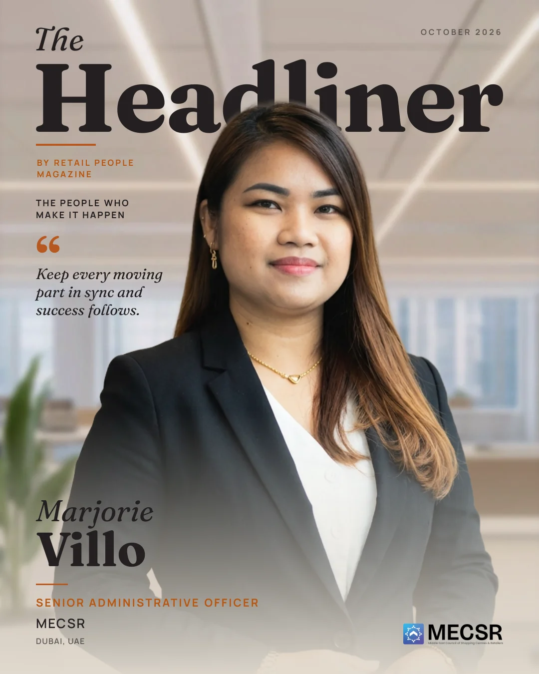 The Headliner cover: Marjorie Villo