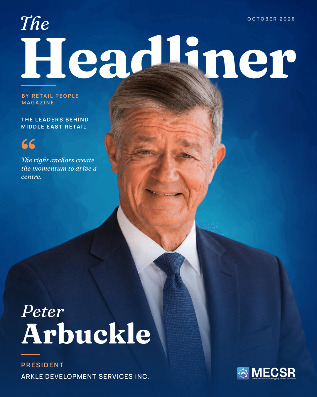 Peter Arbuckle on the cover of The Headliner, by Retail People Magazine