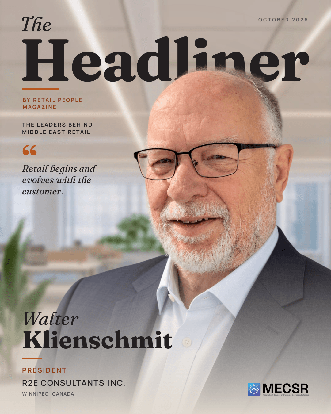 Walter Klienschmit on the cover of The Headliner, by Retail People Magazine
